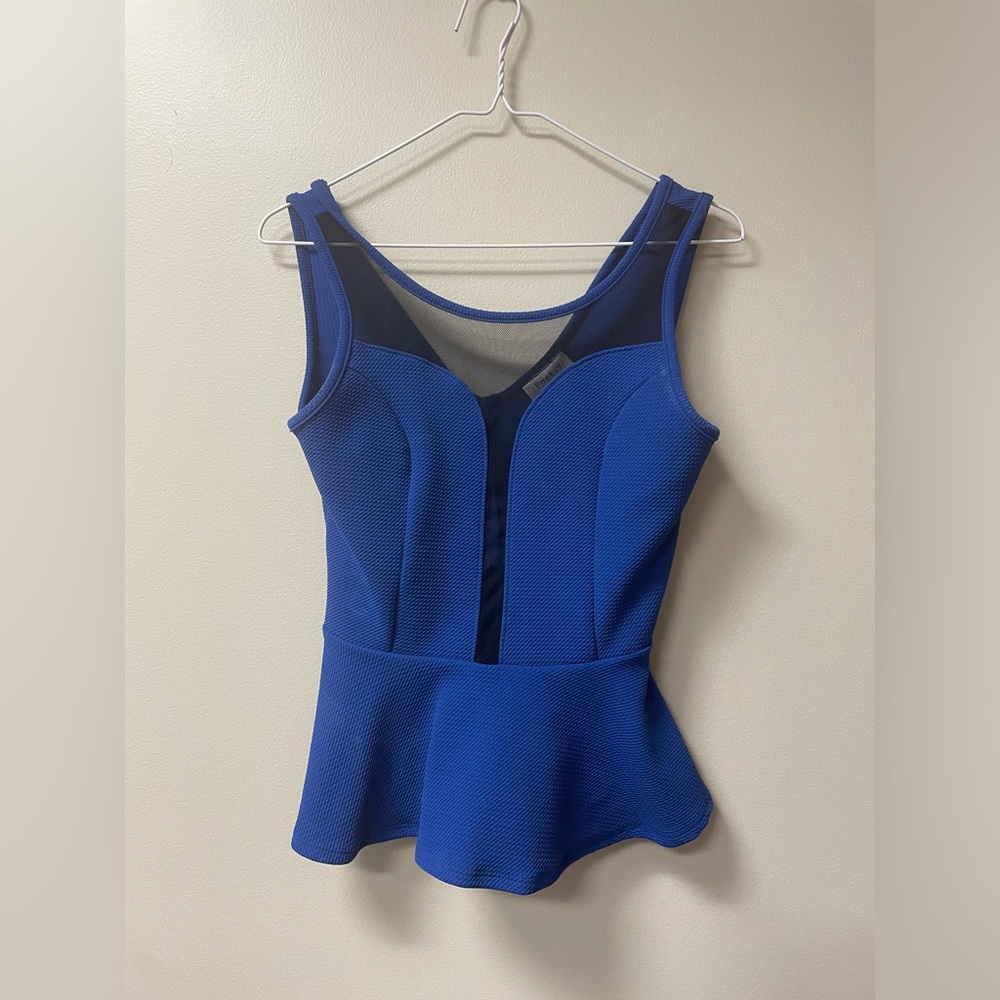Cobalt blue peplum top